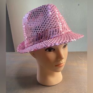 Pink sparkly battery powered light‎ up hat